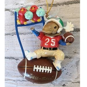 All Star Santa Football Moose - Christmas Ornament